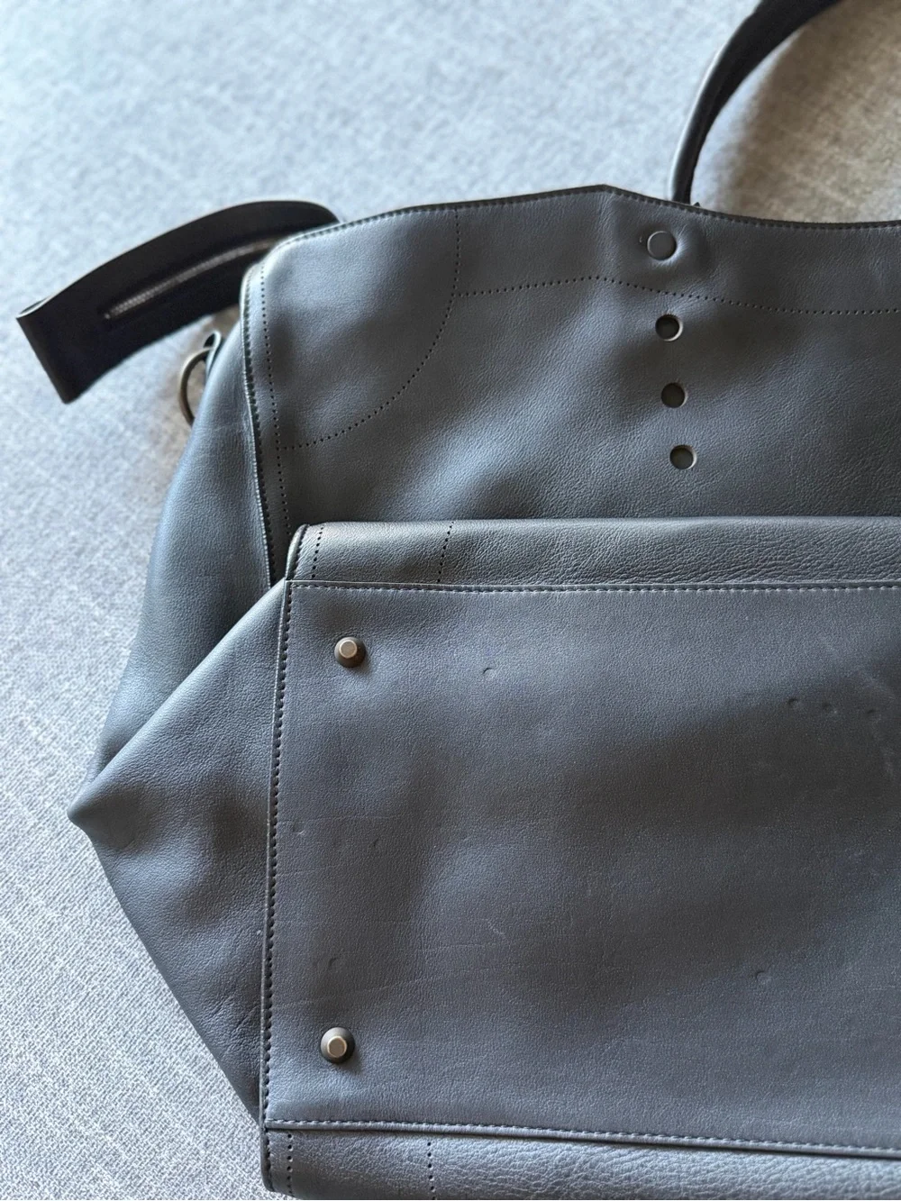 Balenciaga Blackout City XL Smooth Black Leather Large Tote Bag